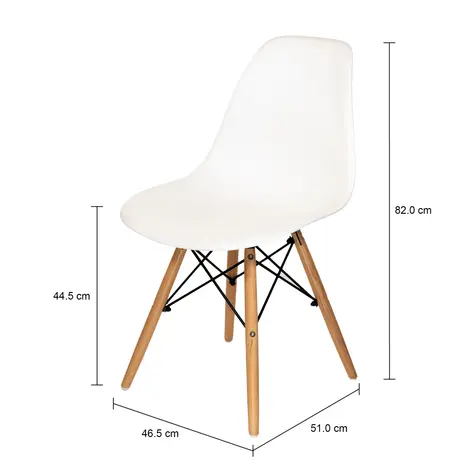 Imagem com medidas do produto CONJUNTO COM 2 CADEIRAS EASY WOOD