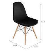 CONJUNTO COM 2 CADEIRAS EASY WOOD - FAIA/PRETO - Foto 7