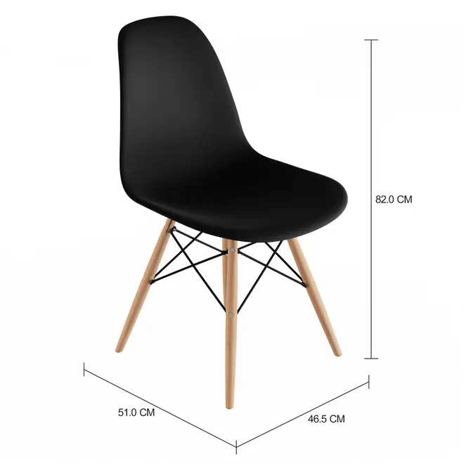 CONJUNTO COM 2 CADEIRAS EASY WOOD - FAIA/PRETO - Foto 7