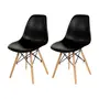 CONJUNTO COM 2 CADEIRAS EASY WOOD - FAIA/PRETO - Foto 1