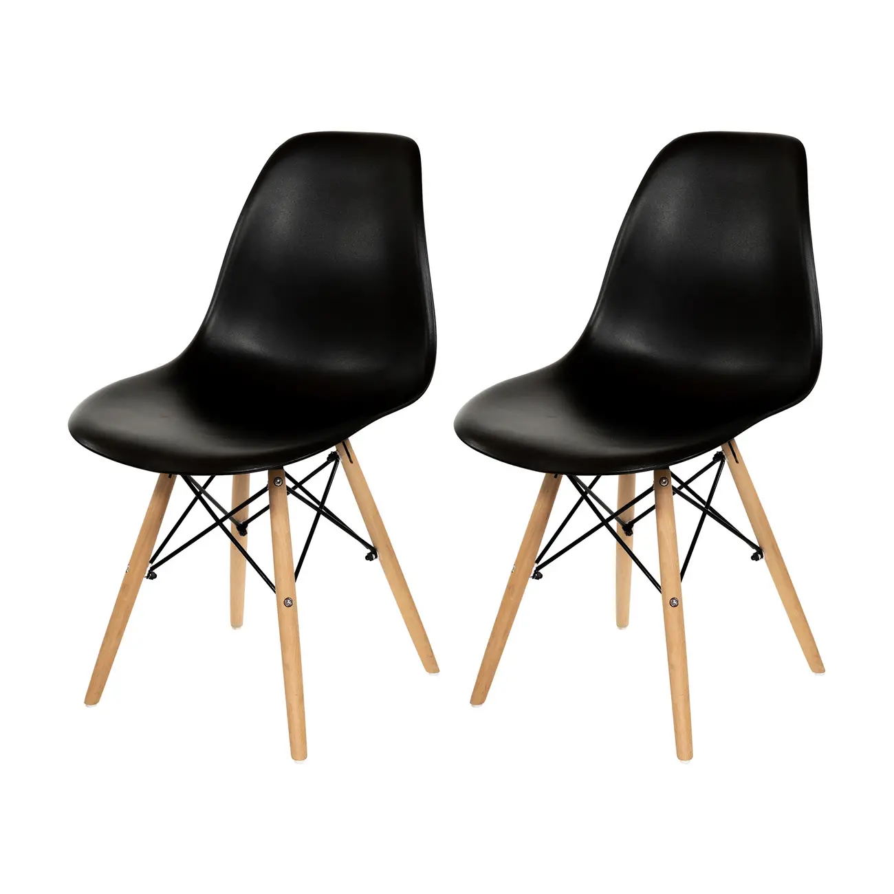 CONJUNTO COM 2 CADEIRAS EASY WOOD - FAIA/PRETO - Foto 1