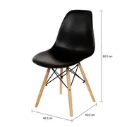 CONJUNTO COM 2 CADEIRAS EASY WOOD - FAIA/PRETO - Foto 6