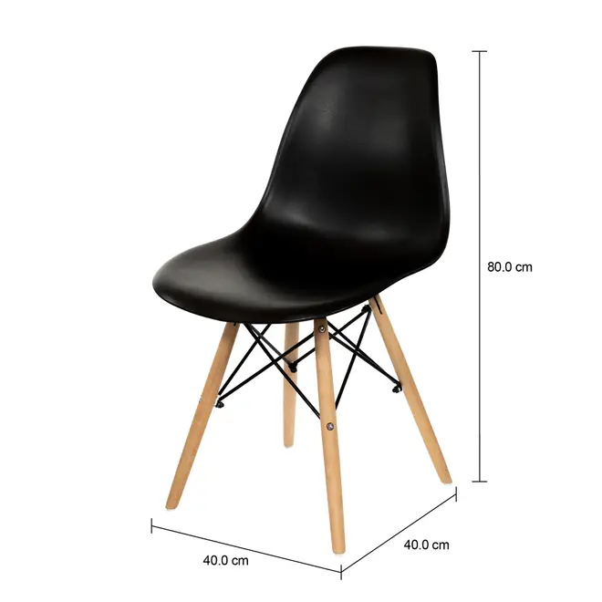 CONJUNTO COM 2 CADEIRAS EASY WOOD - FAIA/PRETO - Foto 6