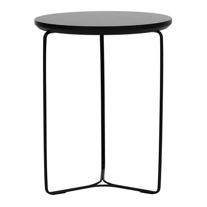 MESA LATERAL REDONDA 40 CM TRIQUET - PRETO/PRETO - Foto 3