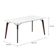 MESA 1,60 M X 80 CM OVNI - NOZES/BRANCO - Foto 4