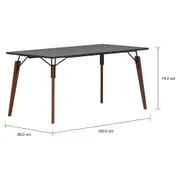 MESA DE JANTAR 1,60 M X 80 CM OVNI - NOZES/PRETO - Foto 2