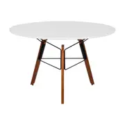 MESA DE JANTAR REDONDA 1,18 M OVNI - NOZES/BRANCO - Foto 1