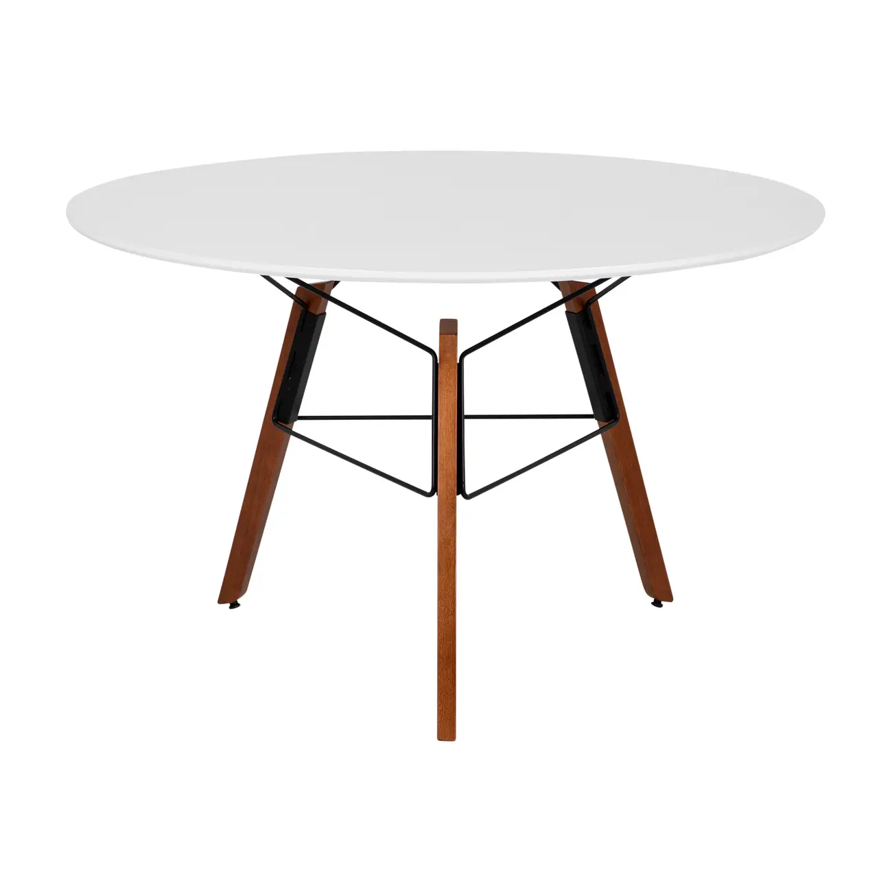 MESA DE JANTAR REDONDA 1,18 M OVNI - NOZES/BRANCO - Foto 1