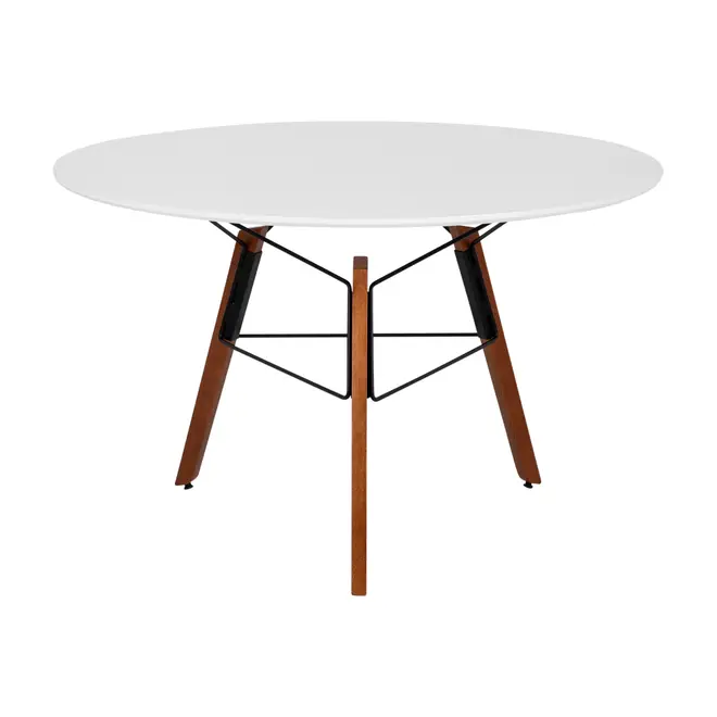 MESA DE JANTAR REDONDA 1,18 M OVNI - NOZES/BRANCO - Foto 1
