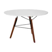 MESA DE JANTAR REDONDA 1,18 M OVNI - NOZES/BRANCO - Foto 2