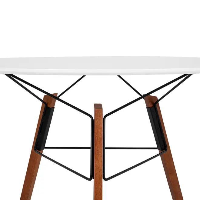 MESA DE JANTAR REDONDA 1,18 M OVNI - NOZES/BRANCO - Foto 3