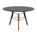 NOZES/PRETO - MESA DE JANTAR REDONDA 1,18 M OVNI