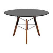 MESA DE JANTAR REDONDA 1,18 M OVNI - NOZES/PRETO - Foto 1