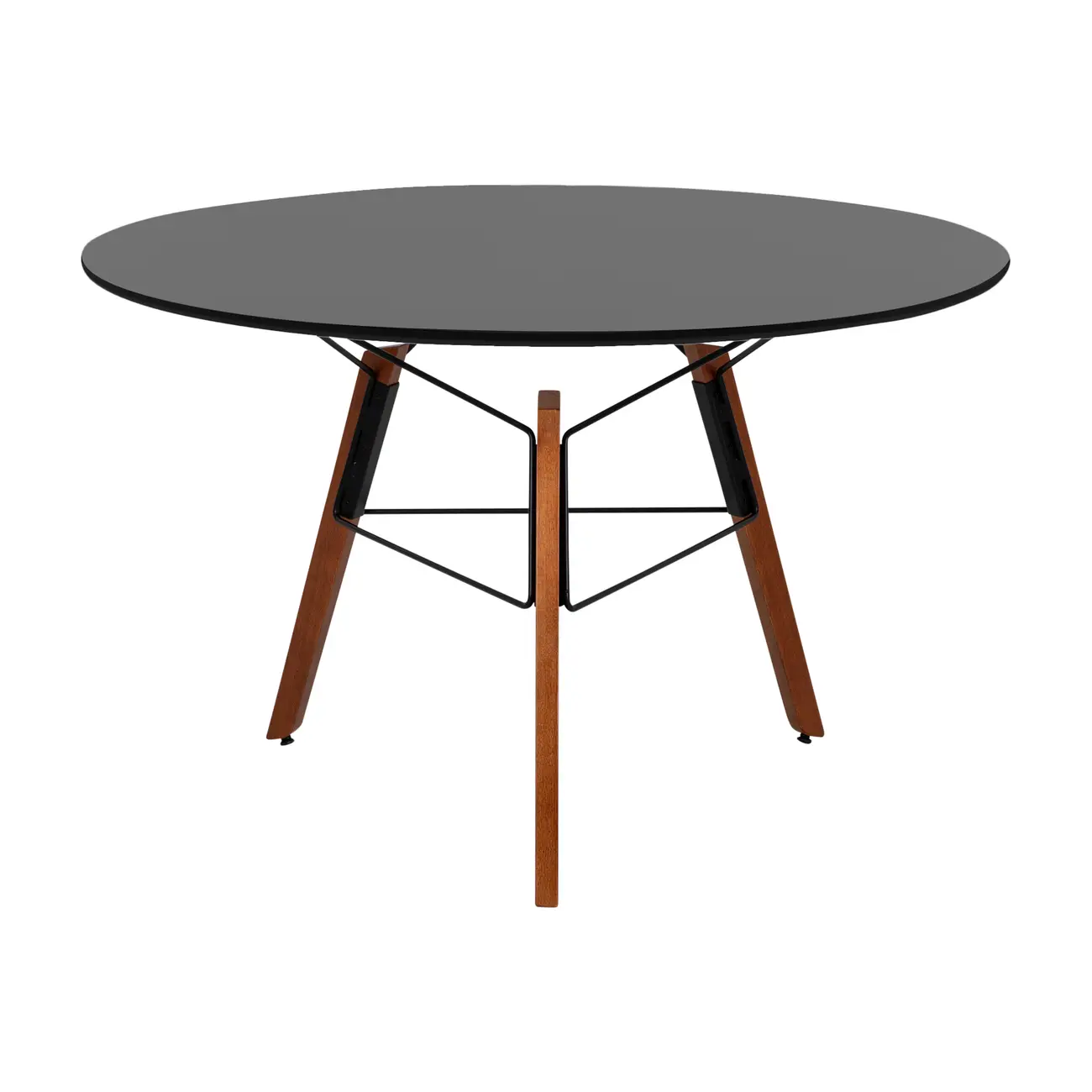 MESA DE JANTAR REDONDA 1,18 M OVNI - NOZES/PRETO - Foto 1