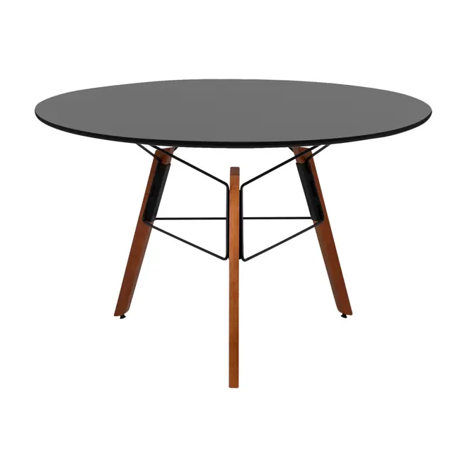 MESA DE JANTAR REDONDA 1,18 M OVNI - NOZES/PRETO - Foto 1