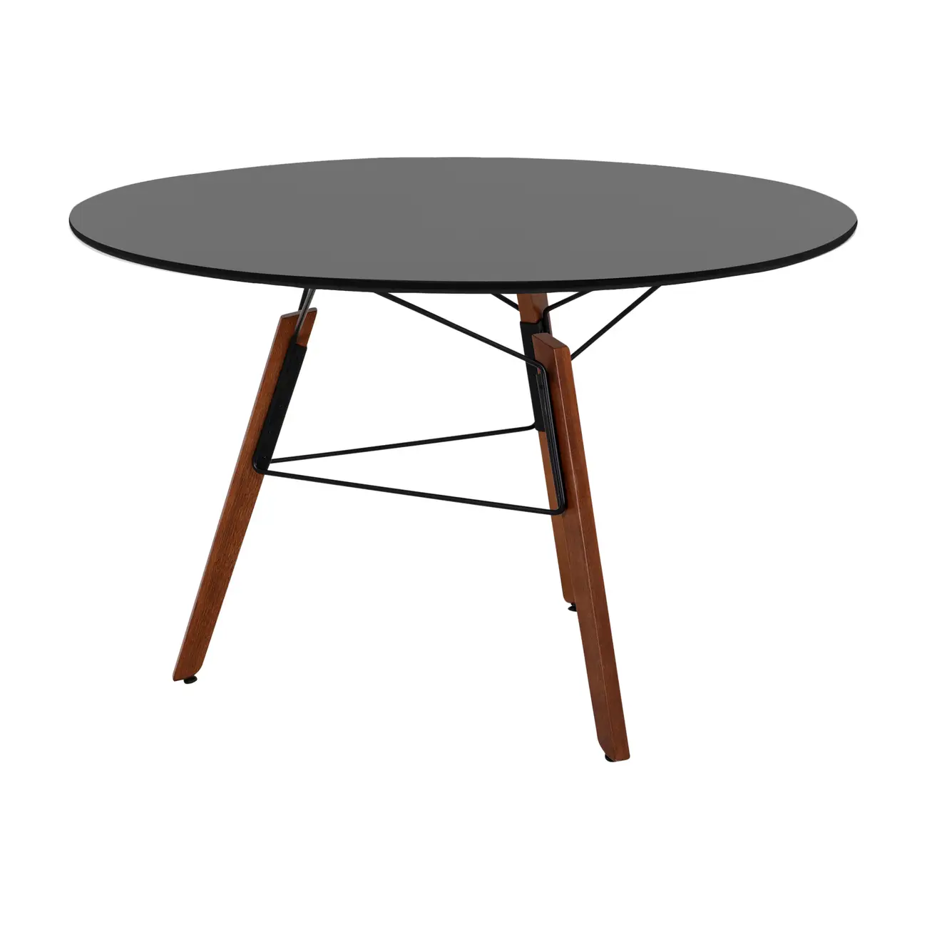 MESA DE JANTAR REDONDA 1,18 M OVNI - NOZES/PRETO - Foto 2