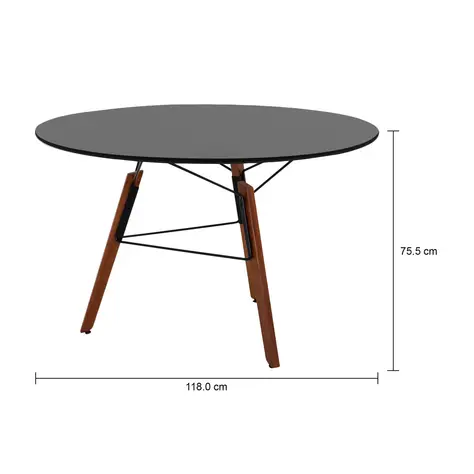 Imagem com medidas do produto MESA DE JANTAR REDONDA 1,18 M OVNI