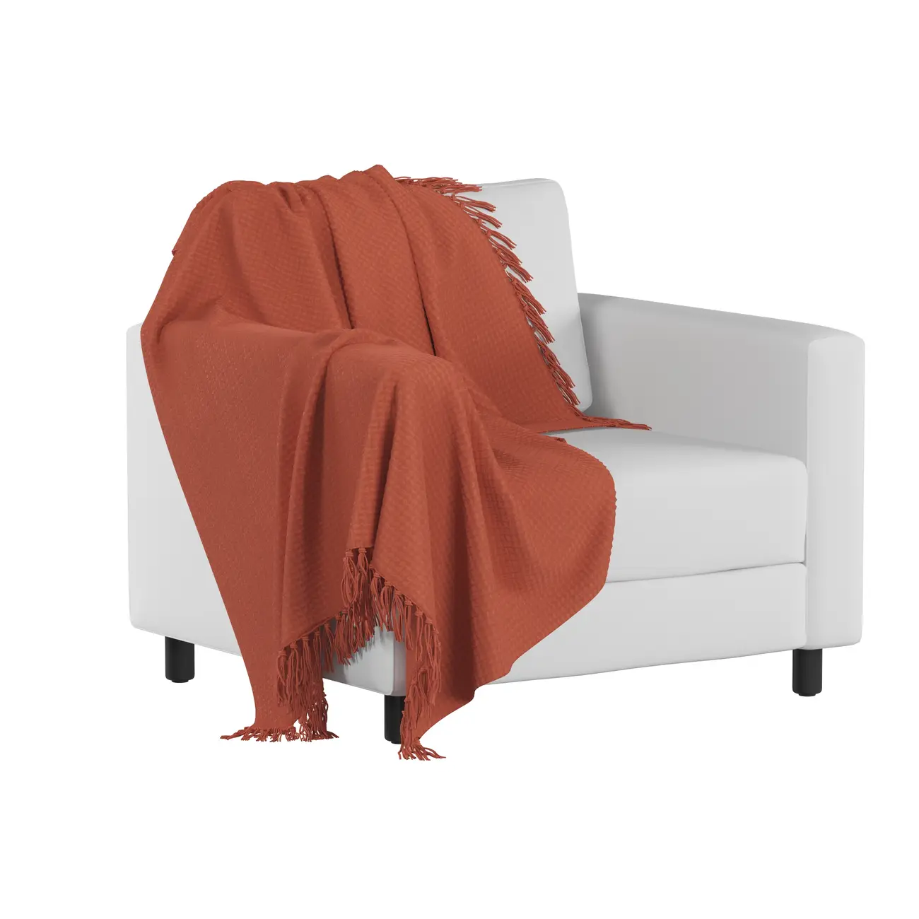 MANTA PARA SOFÁ 1,20 M X 1,60 M ALVEÁRIO - TERRACOTA/MULTICOR - Foto 4
