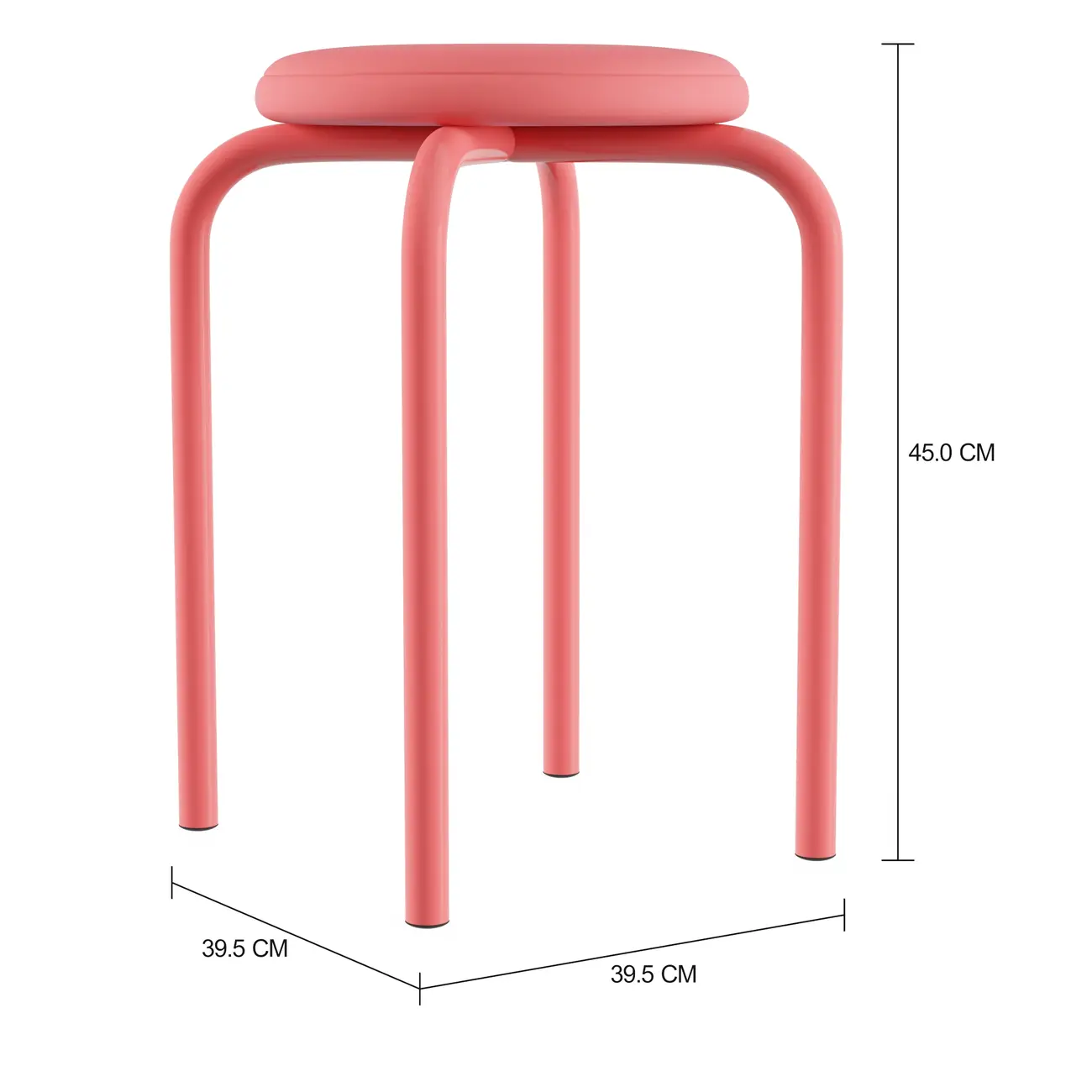 BANCO EMPILHÁVEL BAIXO TUBULAR - FLAMINGO/FLAMINGO - Foto 2