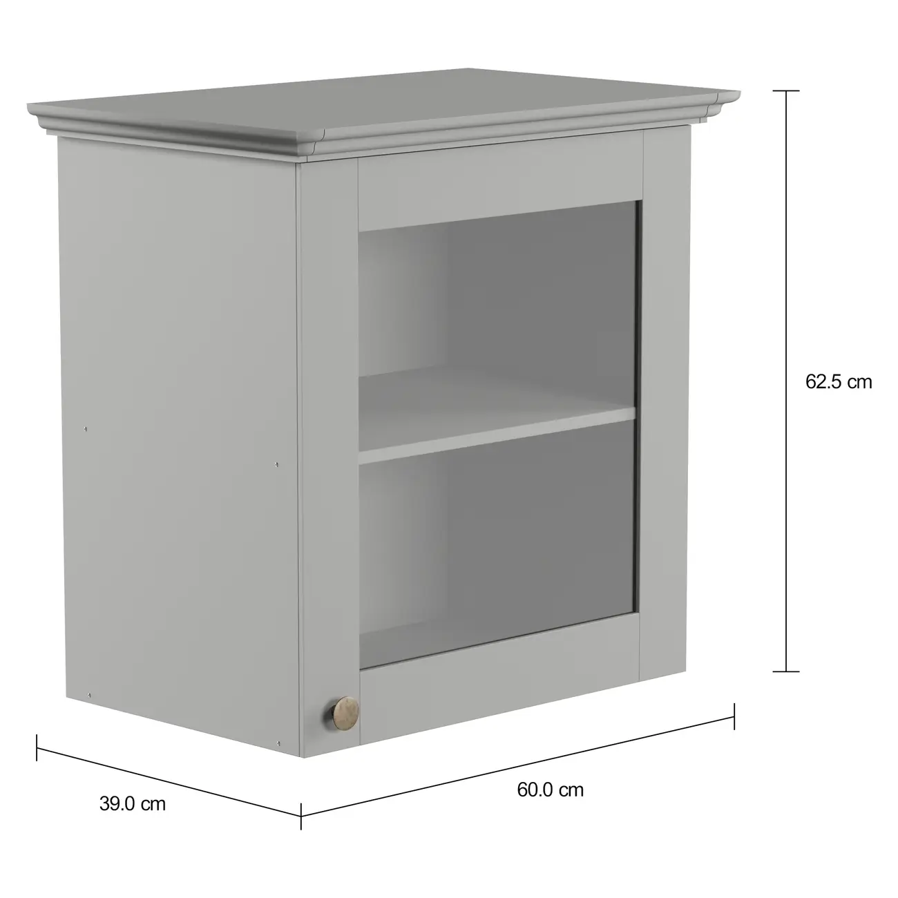 ARMÁRIO DE COZINHA AÉREO 60 CM 1 PORTA NANCY - CINZA PROVENCE/INCOLOR - Foto 10