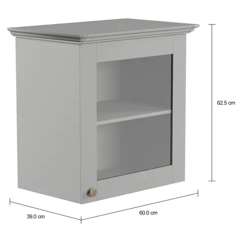 Imagem com medidas do produto ARMÁRIO DE COZINHA AÉREO 60 CM 1 PORTA NANCY