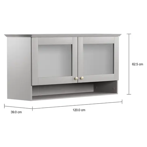 Imagem com medidas do produto ARMÁRIO DE COZINHA AÉREO 1,20 M 2 PORTAS NANCY