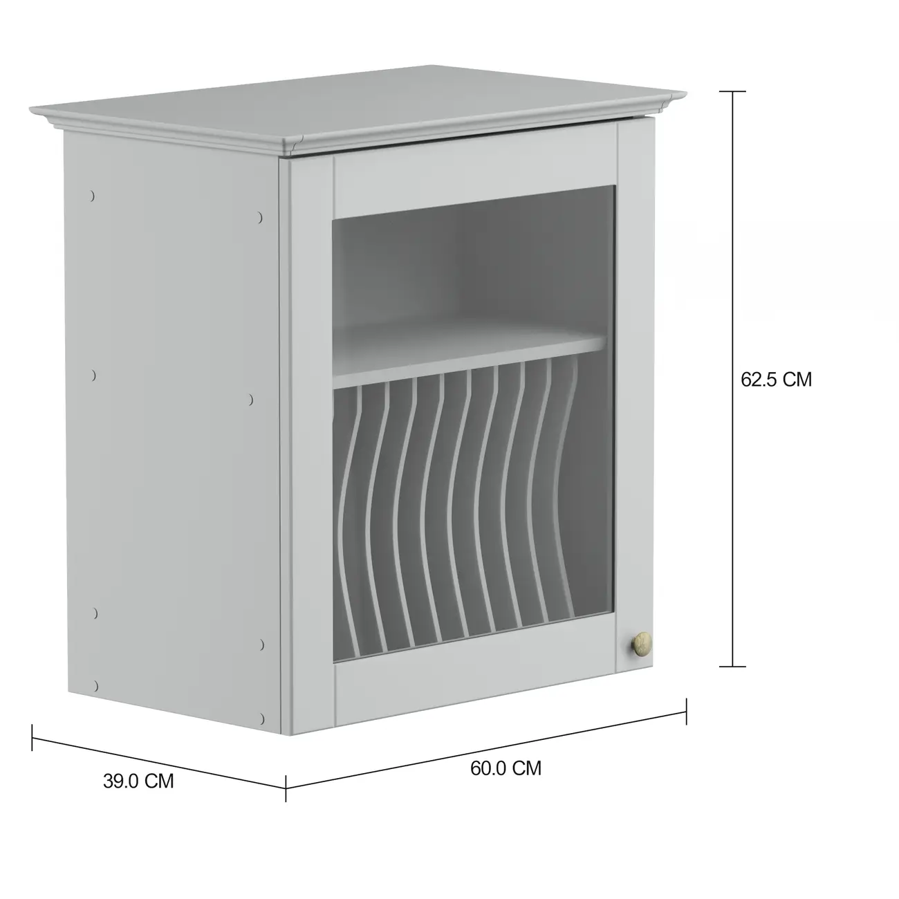 ARMÁRIO DE COZINHA AÉREO 60 CM PORTA-PRATOS NANCY - CINZA/INCOLOR - Foto 10