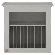 ARMÁRIO DE COZINHA AÉREO 60 CM PORTA-PRATOS NANCY - CINZA/INCOLOR - Foto 1
