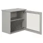 ARMÁRIO DE COZINHA AÉREO 60 CM PORTA-PRATOS NANCY - CINZA/INCOLOR - Foto 2