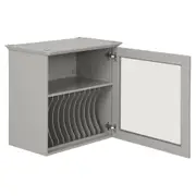 ARMÁRIO DE COZINHA AÉREO 60 CM PORTA-PRATOS NANCY - CINZA/INCOLOR - Foto 2