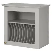 ARMÁRIO DE COZINHA AÉREO 60 CM PORTA-PRATOS NANCY - CINZA/INCOLOR - Foto 3