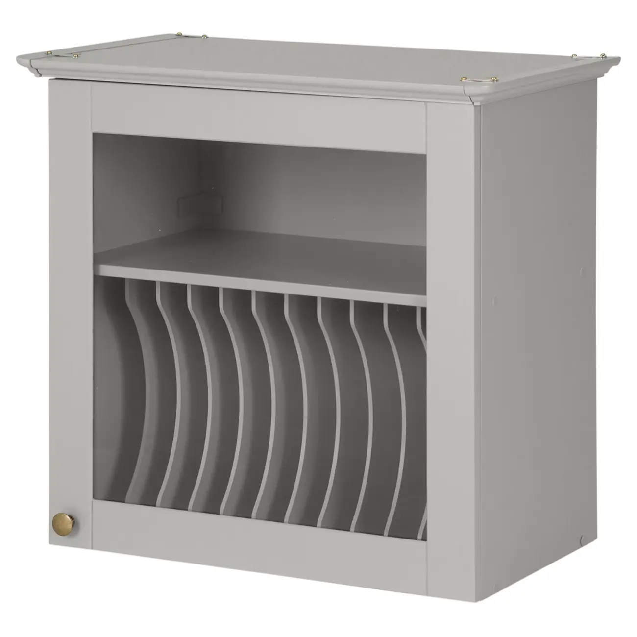 ARMÁRIO DE COZINHA AÉREO 60 CM PORTA-PRATOS NANCY - CINZA/INCOLOR - Foto 3