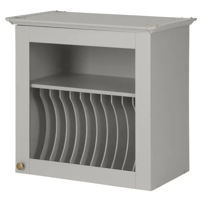 ARMÁRIO DE COZINHA AÉREO 60 CM PORTA-PRATOS NANCY - CINZA/INCOLOR - Foto 3