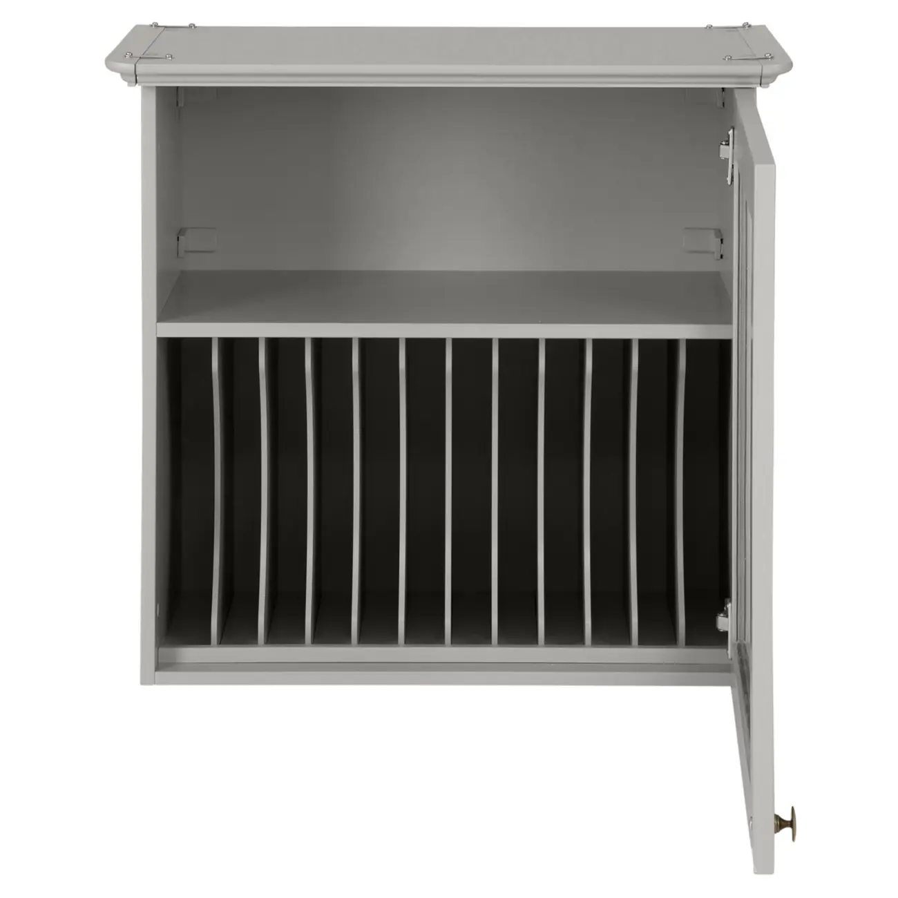 ARMÁRIO DE COZINHA AÉREO 60 CM PORTA-PRATOS NANCY - CINZA/INCOLOR - Foto 5