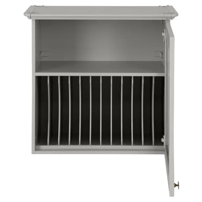 ARMÁRIO DE COZINHA AÉREO 60 CM PORTA-PRATOS NANCY - CINZA/INCOLOR - Foto 5