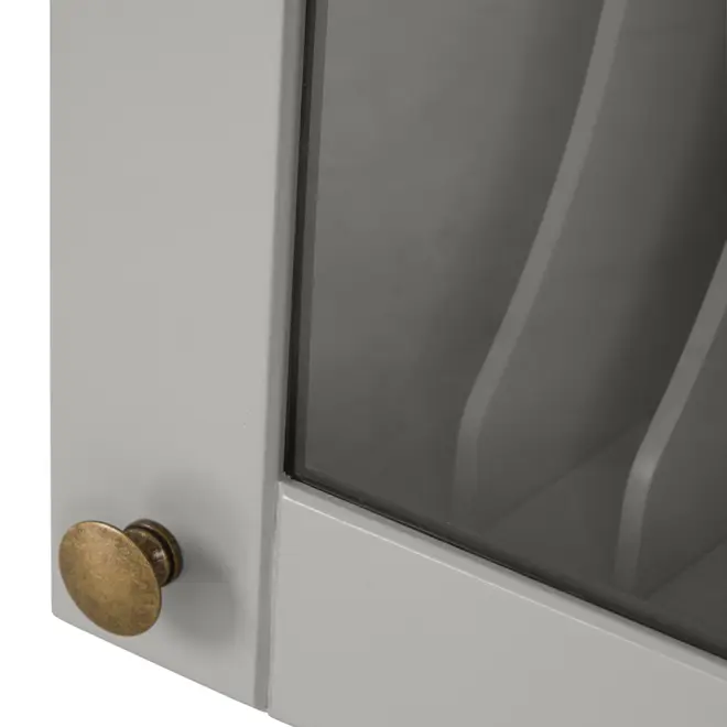 ARMÁRIO DE COZINHA AÉREO 60 CM PORTA-PRATOS NANCY - CINZA/INCOLOR - Foto 8