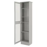 PANELEIRO 2 PORTAS 50 CM X 2,17 M NANCY - CINZA PROVENCE/INCOLOR - Foto 2