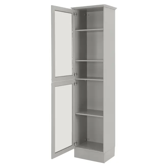 PANELEIRO 2 PORTAS 50 CM X 2,17 M NANCY - CINZA PROVENCE/INCOLOR - Foto 2
