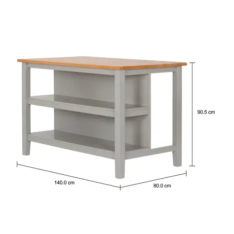 Imagem com medidas do produto BALCÃO DE COZINHA 1,40 M X 80 CM NANCY