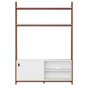 ARQUITET ESTANTE PARA TV DE ATÉ 50 POLEGADAS COM 1 PORTA DE CORRER 1,36 M X 1,95 M - NOZES/BRANCO - Foto 1