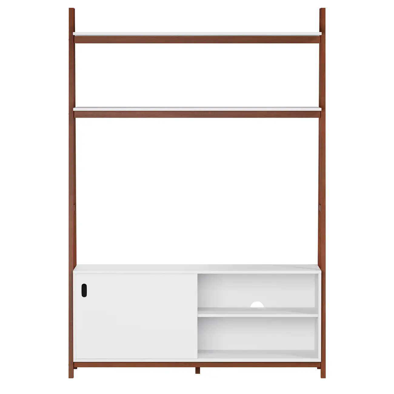 ARQUITET ESTANTE PARA TV DE ATÉ 50 POLEGADAS COM 1 PORTA DE CORRER 1,36 M X 1,95 M - NOZES/BRANCO - Foto 1