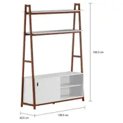 ARQUITET ESTANTE PARA TV DE ATÉ 50 POLEGADAS COM 1 PORTA DE CORRER 1,36 M X 1,95 M - NOZES/BRANCO - Foto 2