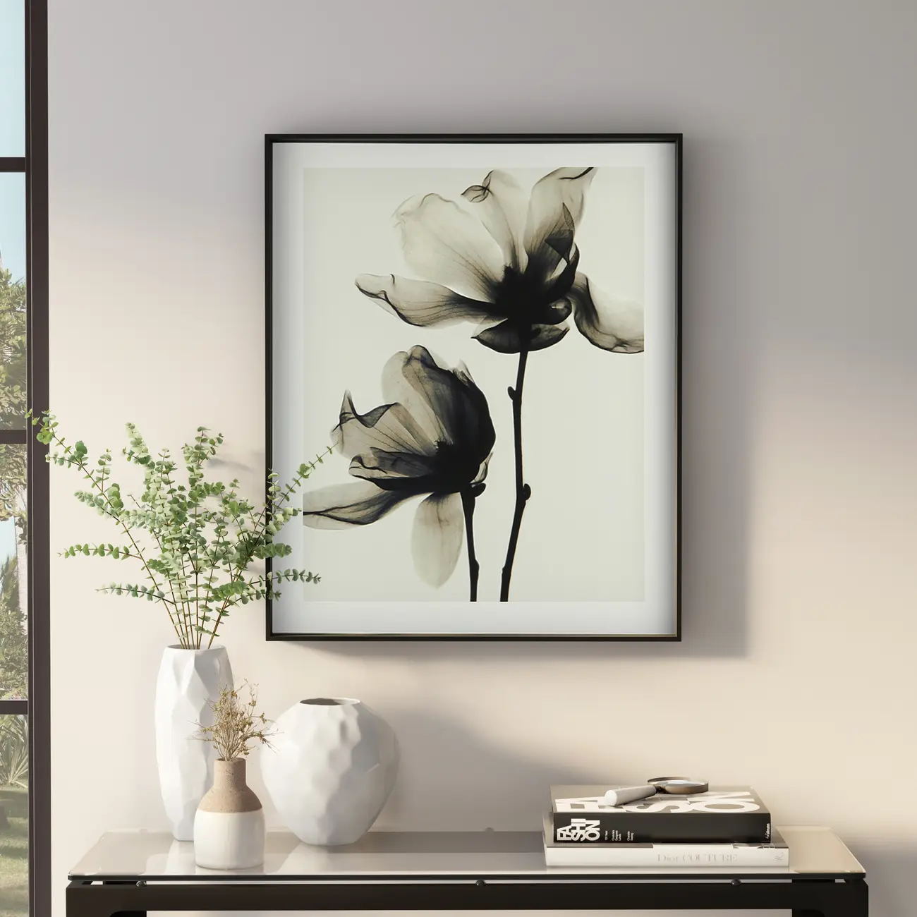 QUADRO SPRING II 84 CM X 69 CM - BRANCO/PRETO - Foto 2