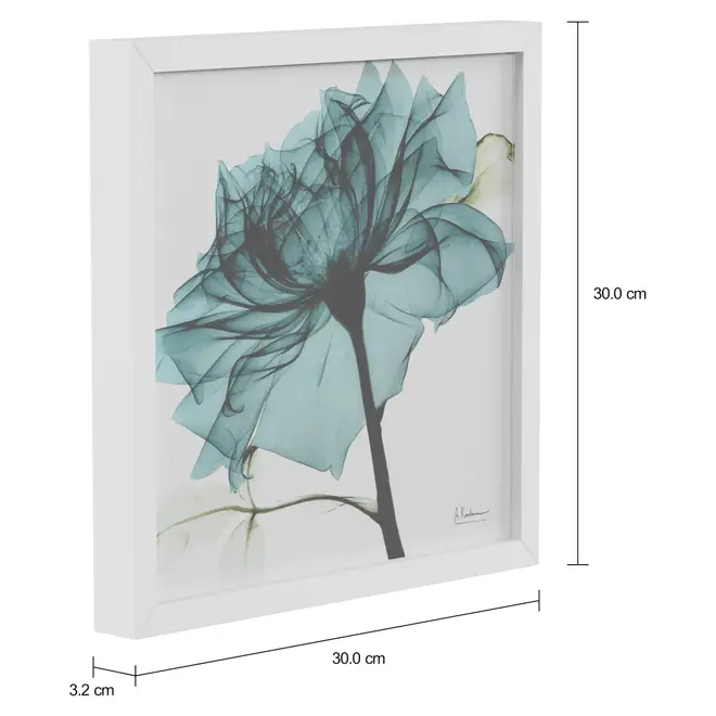 QUADRO 30 CM X 30 CM FLORES RAIO-X I - BRANCO/TURMALINA - Foto 2