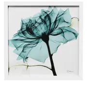 QUADRO 30 CM X 30 CM FLORES RAIO-X I - BRANCO/TURMALINA - Foto 1