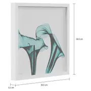 QUADRO 30 CM X 30 CM FLORES RAIO-X II - BRANCO/TURMALINA - Foto 2