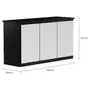 MINCE BUFFET 3 PORTAS 1,34 M X 45 CM - PRETO/PRATA - Foto 2