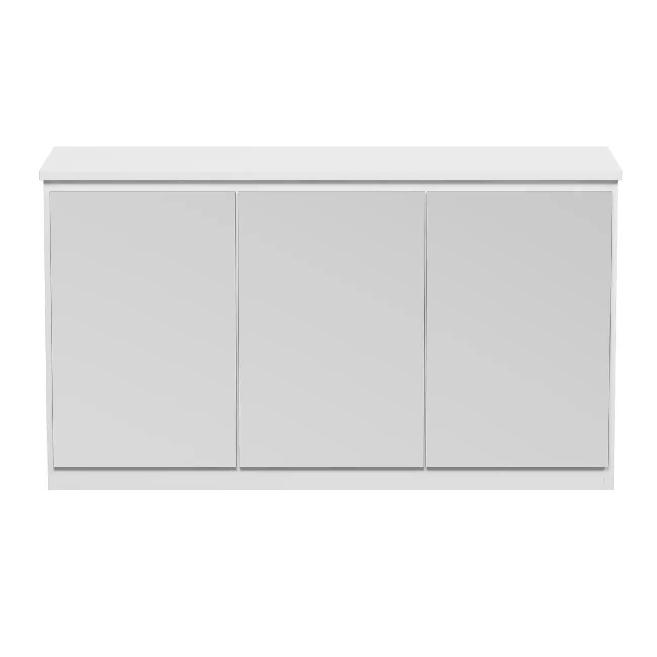 MINCE BUFFET 3 PORTAS 1,34 M X 45 CM - BRANCO/PRATA - Foto 1