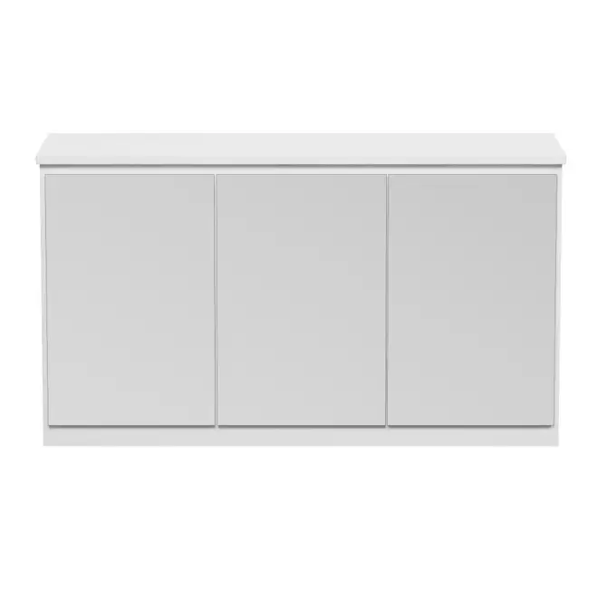 MINCE BUFFET 3 PORTAS 1,34 M X 45 CM - BRANCO/PRATA - Foto 1