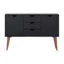 PRETO/NOZES - BUFFET 2 PORTAS/3 GAVETAS 1,20 M X 35 CM LIN